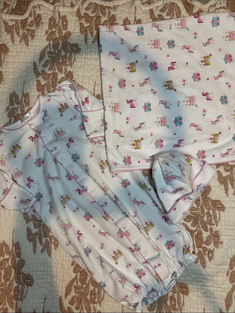 Kissy Kissy White & Pink Unicorn Castle Sleep Sack Set